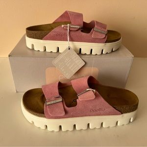 Birkenstock Papillio Arizona Chunky Platform PAP Pink Sandal. Size: 7, 8, 38, 39